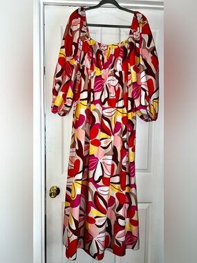 Peach Love California Multicolor Floral Maxi Dress - Pink, Red & Yellow Print